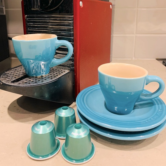 Le Creuset Dining Le Creuset Espresso Cups And Saucers Poshmark